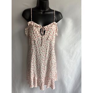 Free People Floral Mini Sundress Size M Ruffles Flirty Girly Feminine Summer